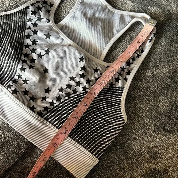FABLETICS SPORTS BRA STARS & STRIPES BLACK & LIGHT GREY EXTRA SMALL XS - Picture 6 of 14